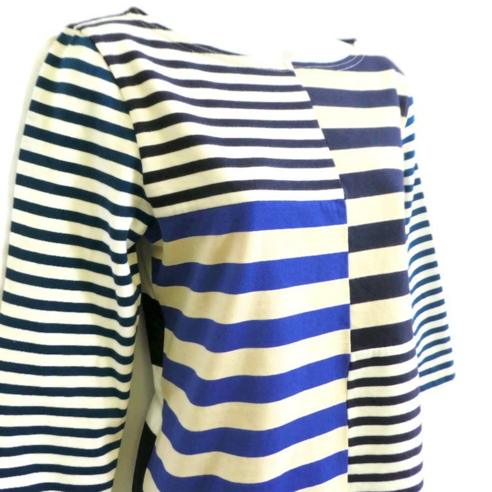 J Crew T Shirt Tee Contrasting Patchwork Striped … - image 3